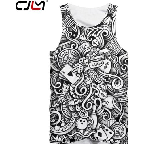 CJLM Man Tank Tops 3D Sleeveless Printed Gambling dice Plus Size Costume Unisex 5XL Summer wholesale dropship