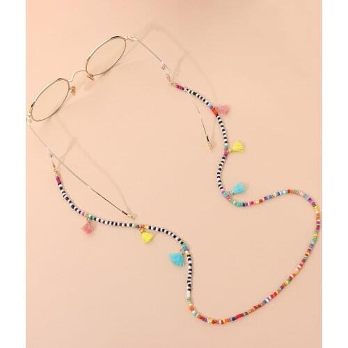 Multi-color Beads Anti-lost Sunglasses Lanyard Mask Chain Necklace Tassel Hanging Glasses Holder Chains Accessories Jewelry