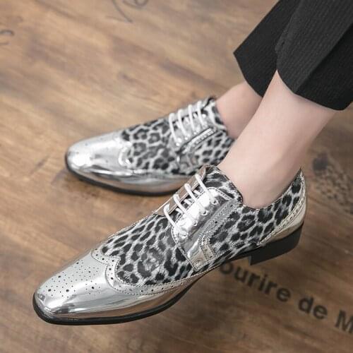 Luxury Loafers for Men Casual Flat Bright Men Boat Shoes Moccasin Homme Leopard Print Men Leaher Shoes Brand Men Dress Shoes