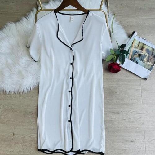Satin Silk Nightgown Women Sexy Sleepwear Nightdress Summer New Sleep Dress Intimate Lingerie Lounge Wear Soft Home Clothes