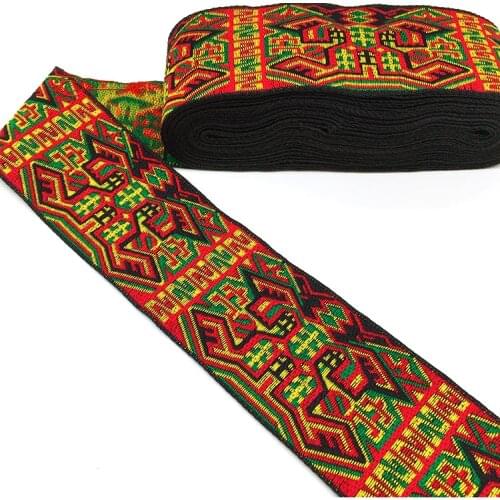 New Ethnic Minority ribbon 5CMX8YD Polyester Woven Jacquard Ribbon With Hcurtain and clothing accessory DIY guitar belt Trims
