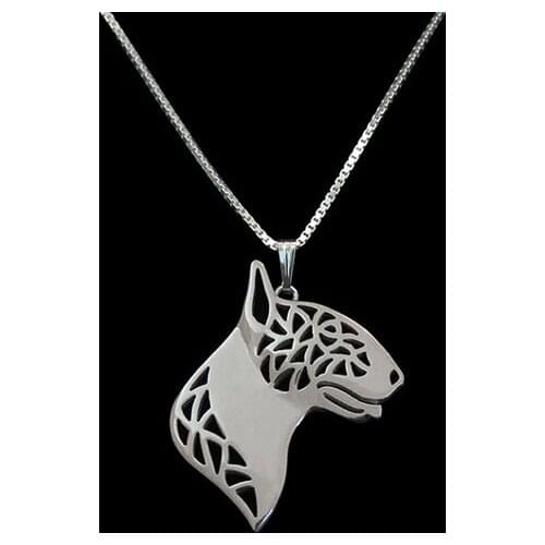 Bull terrier necklace bulldog pendant jewelry golden colors plated