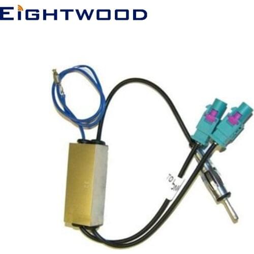 Eightwood Twin Fakra to DIN 41585 DAB Aerial Adapter Twin Fakra Plug Male to DIN 41585 Plug Male for Autoleads Vauxhall Audi