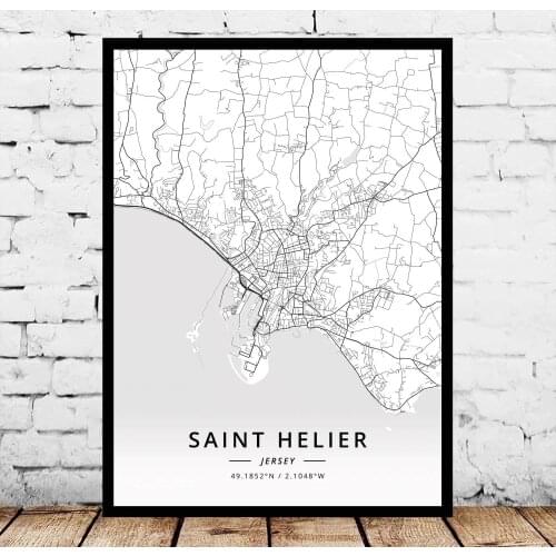 Saint Helier Jersey Map Poster