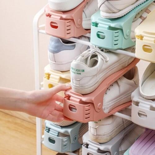 Durable Adjustable Shoe Organizer Footwear Support Slot Space Saving Cabinet Shoes Storage Rack Shoebox Shoe Hanger