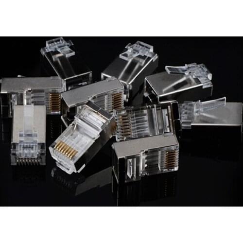 Shield RJ45 connector adapter 8p8c Network CAT5E CAT Modular Plug Connector 100PCS/lot