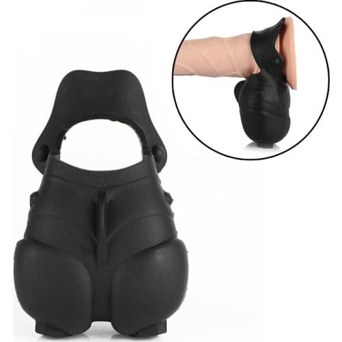 Silicone Cock Cage Penis Ring Scrotum Harness Restraint Bondage Fetish Products Male Chastity Device Adult Game Sex Toys for Men