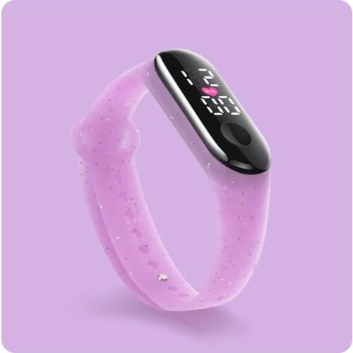 Silicone Sport Bangle Watch Love heart Led Children Student Colorful watchband wristhwatch Reloj para ninos Kids Sport wristband
