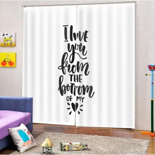Nordic Style I LOVE YOU Curtains For Childrens Room living room blackout Curtains