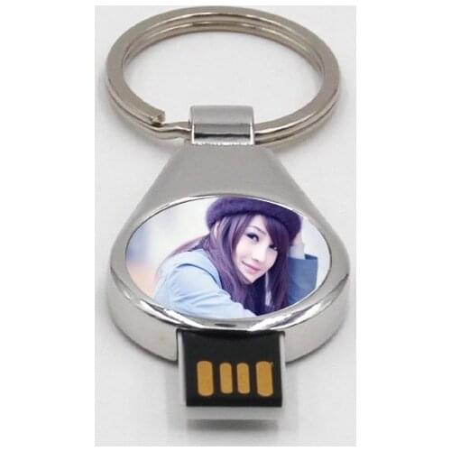 50pcs/Lot Sublimation Metal Blank U Disk 8G Chip with Keychain DIY heat thermal transfer printing Blank Crafts Gifts