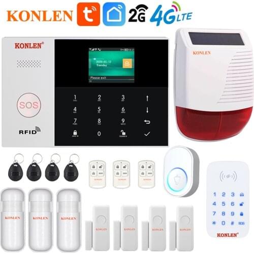 Tuya Smart Life WIFI GSM Alarm Systems 4G 3G 2G Secuity Home House Anti Theft Control Panel Wireless Wired Door Motion Sensor