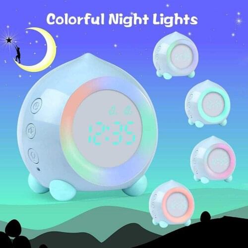 Smart Alarm Clock with LED Wake-up Light USB Reloj Bluetooth Speaker Despertador Mini Digital Clock Sleep Night Light Kids Gift