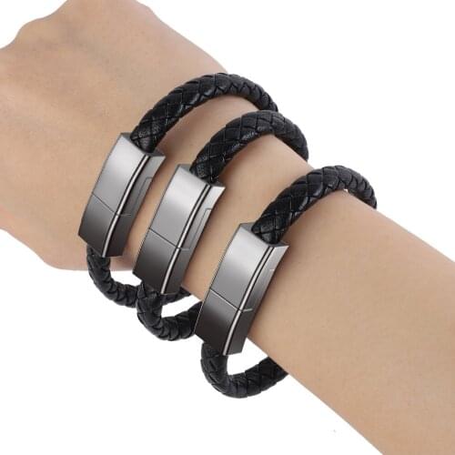 USB Bracelet Charger Type C Cable For Samsung S21 S20 S10 Huawei P30 P40 Pro Fast Charge Type-C Micro Mobile Phone Charging Cord