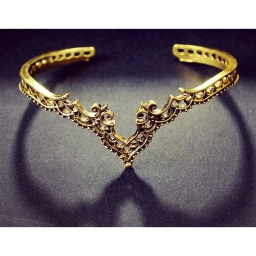 Vintage Figures Metallic Silver Plated Golden Hollow Retro Women Bracelets & Bangles Bohemia