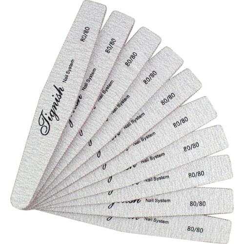 10Pcs/Lot 80/80 240/240 GRIT Gray Diamond Nail File Manicure Pedicure Buffer Nail Art UV Gel Polish Remove Tools System