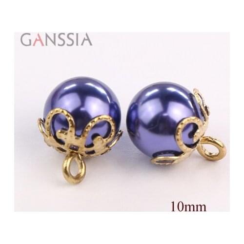 10pcs/lot Size:10mm Good quality Blue resin pearl shank buttons for garment Scrapbooking diy accessories (ss-67-2)