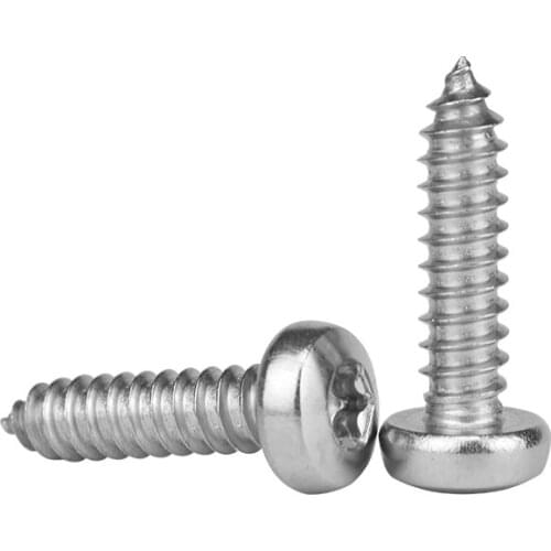 100pcs M2.2 stainless steel Torx pan head anti-theft screw T&TX round without column self-tapping bolt GB2670.1 4.5mm-9.5mm L