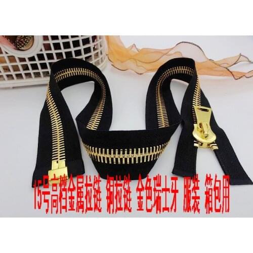 15# copper metal zipper golden teeth 80cm 50pcs/lot open end zipper for repair sewing diy coat jackets bags,only allow custom