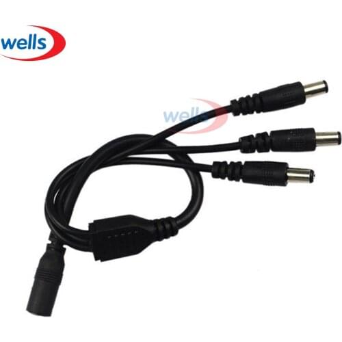 2PCS 1to 3 Female Male DC Connector Power Cord For LED Strip Controller Camera