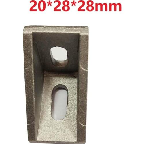 20pcs 2028 Brackets Corner fitting angle aluminum 20x28 L Connector bracket fastener for 2028 Industrial Aluminum Profile
