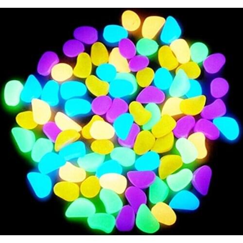 200Pcs/lot Aquarium Decoration Luminous Color Pebbles Fish Tank Decorative Pebbles Home Garden Walkway Decor