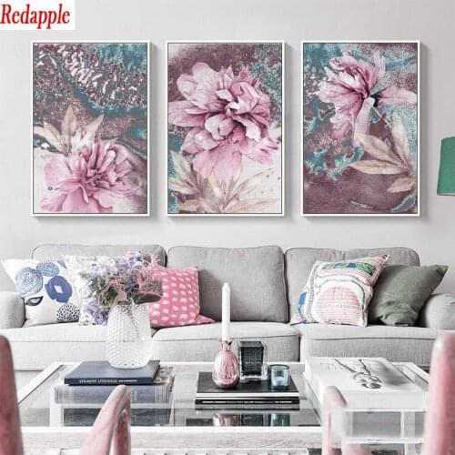 3pcs diamond embroidery Abstract art, flower full square round drill diamond painting 5d diy diamond mosaic home decoration