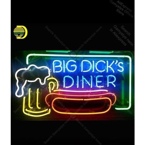 Big Diner NEON SIGN REAL GLASS Custom BEER BAR PUB LIGHT SIGN Anuncio Luminoso Guitar Store Display Pabs Neon Sign Neon Bar Lamp
