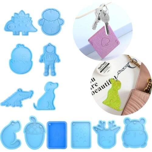 Keychain Epoxy Resin Mold Jewelry Pendants Silicone Mould DIY Crafts Decorations Casting Tool