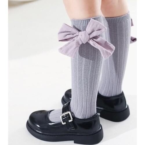 Children Knee High Socks Toddler Kids Girls Summer Spring Cotton Princess Cute Bow Soft Tube Long Socks Kawaii Baby Accessories
