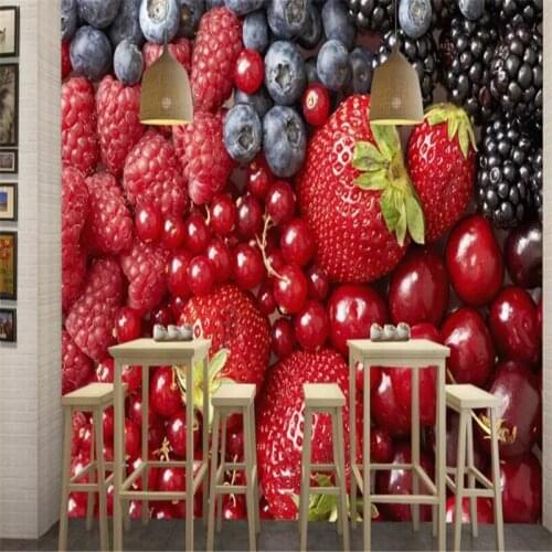 Custom photo wallpaper fresh Fruit wallpaper for walls 3 d dessert kitchen restaurant wallpaper vinyl wallpaper papel mural