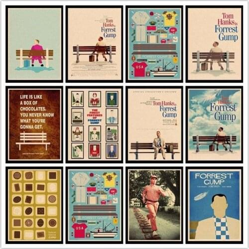 Perfect JL Forrest Gump Tom Hanks Vintage Posters For Home/Bar/Living Decor kraft Paper high quality poster wall sticker HBA7