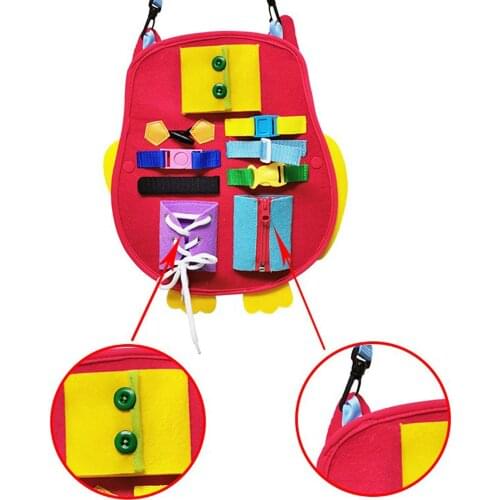 Kids Basic Life Skill Toy Sensory Learning with Zippers Buckles Ties And Buttons