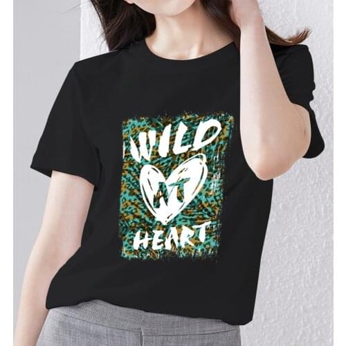 Summer Womens T-shirt Black All-match Short-sleeved Top Harajuku Fashion All-match Letter Pattern Series T-shirt Ladies Clothes