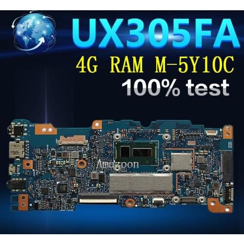 Amazoon UX305FA Laptop motherboard For Asus UX305FA UX305F UX305 Test original mainboard 4G RAM M-5Y10C CPU