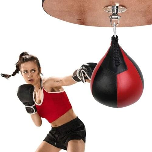 PU Punching Ball Pear Inflatable Adults Boxing Bag Martial Exercise Training Reaction Speed Boxe MMA Fitness Sport Equipment