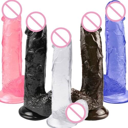 Soft Medical Silicone Realistic Dildo Artificial Huge Penis with Suction Cup Sex Toys for Woman Lesbian Strapon Masturbation Toy