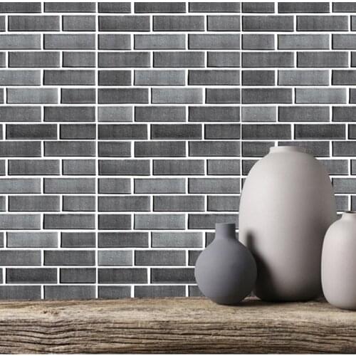 Gray 3D Brick Wall Stickers Home DIY Decor Self-Adhesive Waterproof Wallpaper Living Room Bedroom 3D Sticker Brick papel adesivo