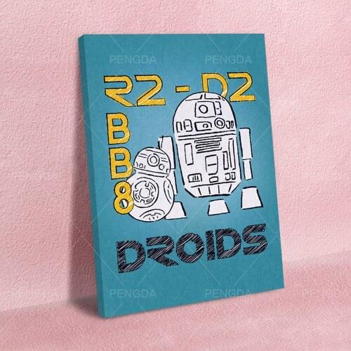 Wall Artwork Modular Cartoon Droid Poster Home Decor Minimalist Hd Print Nordic Pictures Canvas Painting For Living Room Framed