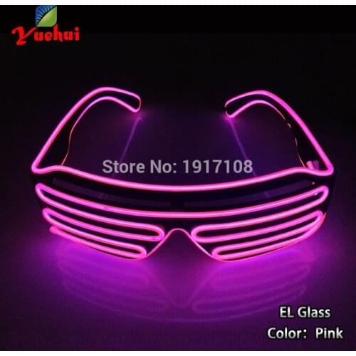 Hot selling Sound active 10 Color Light up LED shutter glasses EL wire glasses Party Gift Powered by 3V For Christmas decoration