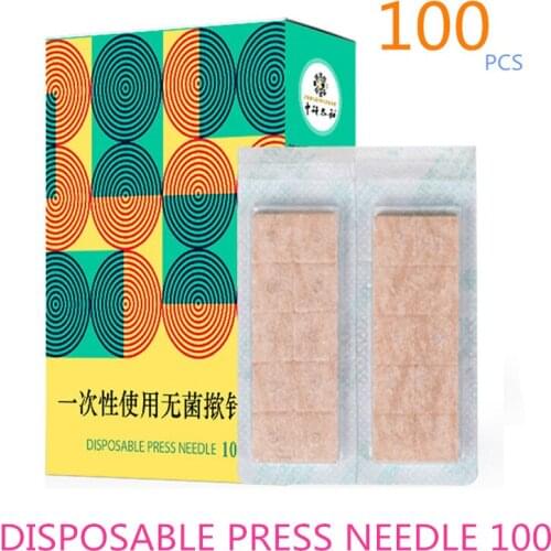 Sterile Acupuncture Disposable Press Needle 100 Ear Press Needles Ear Massage Plaster Embedded Ear needle 0.22mm*1.5mm