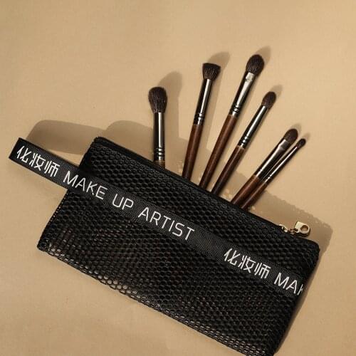 OVW 6 pcs Goat Hair Natural Pincel Maquiagem Profissional Eye Shadow Makeup Brushes Set kit Nake Kabuki with brush bag