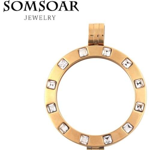 "PRESELL PRODUCT" 35mm Stainless Steel Coin Frame Pendant with Square Clear Crystal Coin Holder fit 33mm Coin Disc