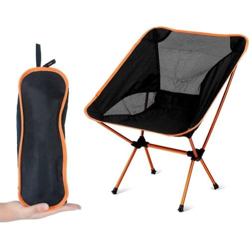 Portable Collapsible Moon Chair Fishing Camping BBQ Stool Folding Extended Hiking Seat Garden Ultralight Office Home Furniture