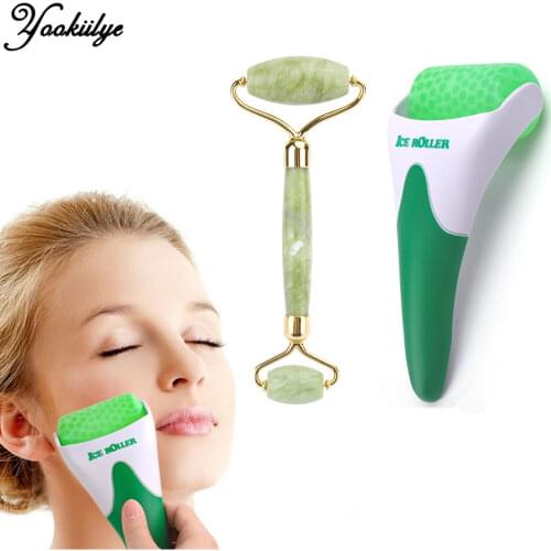 Cool Ice Roller Facial Massager Face Lift Anti-wrinkles Acne Dark Circles Jade Roller Set Sun Repair Pain Relief Skin Care Tools