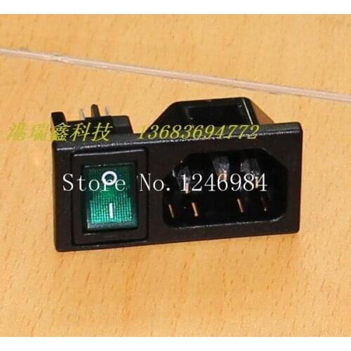 [SA]WINFOONG AC AC power outlet socket triangle combo card combination with the green switch RF-2001--50pcs/lot