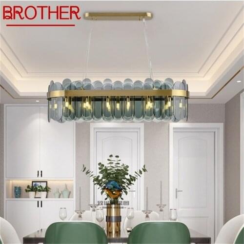 BROTHER Chandelier Postmodern Oval Pendant Lamp Simple LED Light Fixture for Home Living Dining Room