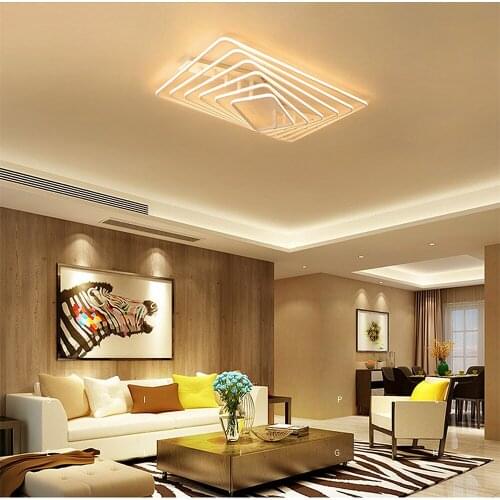 Led ceiling lamp rectangular bedroom living room home led Indoor Lighting pendant lamps RC Dimmable led Pendant light