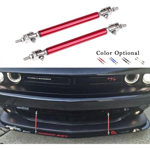 Universal Adjustable Racing Front Bumper Lip Splitter Rod Strut Tie Bar Support Kit Screw Fixed 75mm/100mm/150mm/200mm