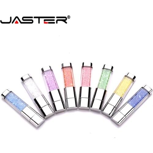 JASTER crystal stick usb flash drive Memory colorful pendrive 4GB 8GB 16GB 32GB 64GB wedding gift
