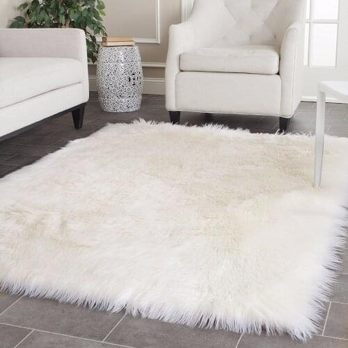 High-Quality Soft Shiny Imitation Sheepskin Fur Wool Carpets for Runner Floor Chairs Bed Home Table Living Room mats rugs